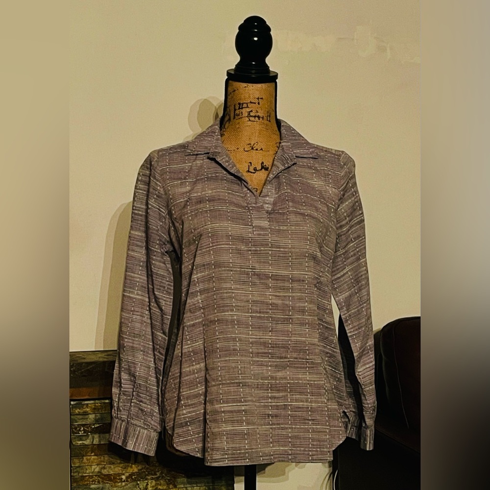 Loft- blue top with stripe detailing